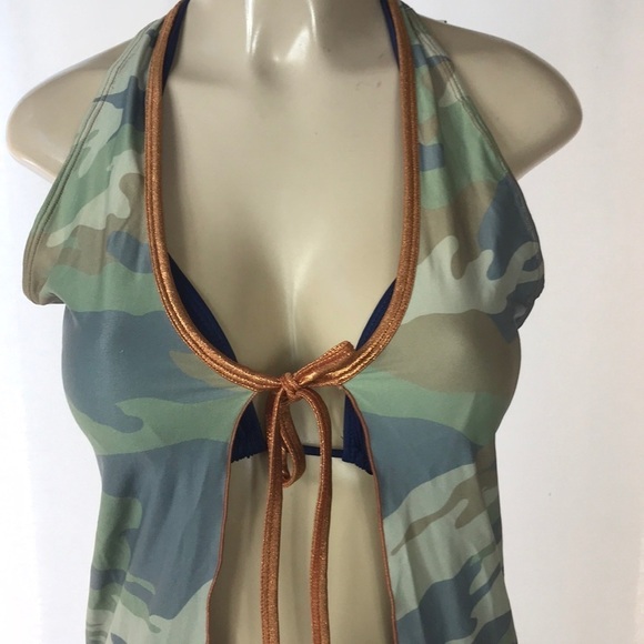 Zuliana Halter Camouflage Cover Up Size Small. New With Tags. - Picture 4 of 6